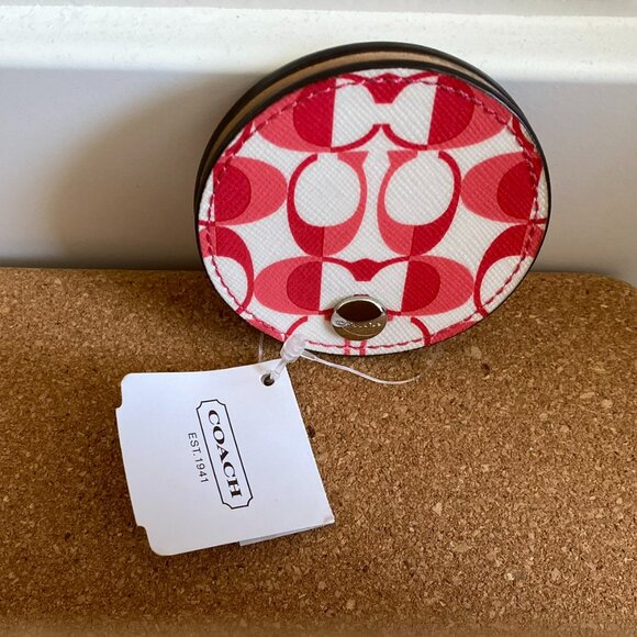 Coach Circle Compact Mirror with Signature Design - Picture 6 of 6